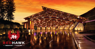 Red Hawk Resort And Casino Entrance At Sunset